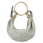 SMALL BRACELET HOBO BAG IN GRAINED LEATHER