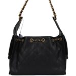 CHANEL SMALL 25 HOBO BAG BLACK CAVIAR ANTIQUE GOLD HARDWARE