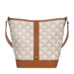 SMALL BUCKET IN TRIOMPHE CANVAS AND CALFSKIN