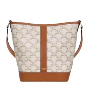 SMALL BUCKET IN TRIOMPHE CANVAS AND CALFSKIN