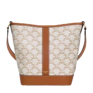 SMALL BUCKET IN TRIOMPHE CANVAS AND CALFSKIN