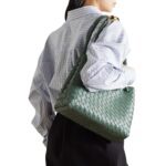 ANDIAMO SMALL INTRECCIATO LEATHER TOTE