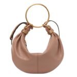 SMALL BRACELET HOBO BAG IN GRAINED LEATHER