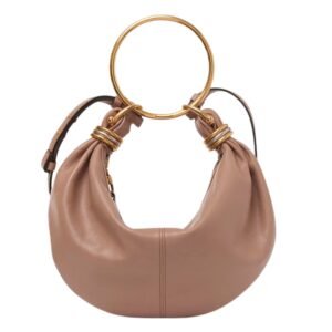 SMALL BRACELET HOBO BAG IN GRAINED LEATHER