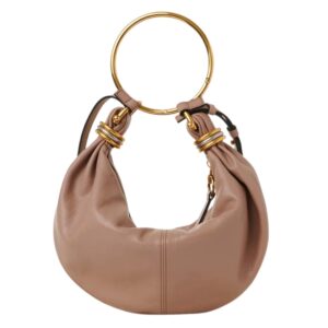 SMALL BRACELET HOBO BAG IN GRAINED LEATHER
