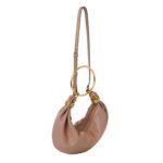 SMALL BRACELET HOBO BAG IN GRAINED LEATHER