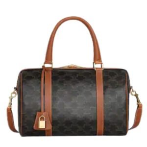 BOSTON BAG IN TRIOMPHE CANVAS AND CALFSKIN