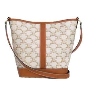 SMALL BUCKET IN TRIOMPHE CANVAS AND CALFSKIN