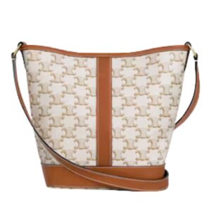 SMALL BUCKET IN TRIOMPHE CANVAS AND CALFSKIN