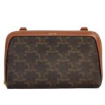CLUTCH ON CHAIN CUIR TRIONPHE IN TRIONPHE CANVAS AND LAMBSKIN