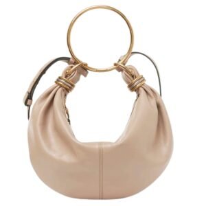 SMALL BRACELET HOBO BAG IN GRAINED LEATHER