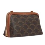 CLUTCH ON CHAIN CUIR TRIONPHE IN TRIONPHE CANVAS AND LAMBSKIN