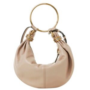 SMALL BRACELET HOBO BAG IN GRAINED LEATHER