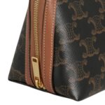 CLUTCH ON CHAIN CUIR TRIONPHE IN TRIONPHE CANVAS AND LAMBSKIN
