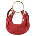 SMALL BRACELET HOBO BAG IN GRAINED LEATHER