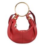 SMALL BRACELET HOBO BAG IN GRAINED LEATHER