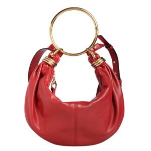 SMALL BRACELET HOBO BAG IN GRAINED LEATHER