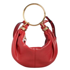 SMALL BRACELET HOBO BAG IN GRAINED LEATHER