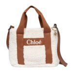 CHLOE GIRLS LOGO SHOULDER BAG IN IVORY