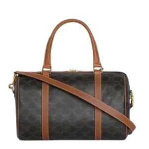 BOSTON BAG IN TRIOMPHE CANVAS AND CALFSKIN