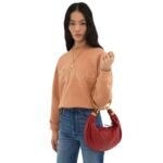 SMALL BRACELET HOBO BAG IN GRAINED LEATHER