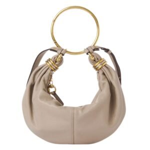 SMALL BRACELET HOBO BAG IN GRAINED LEATHER