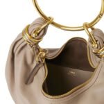 SMALL BRACELET HOBO BAG IN GRAINED LEATHER