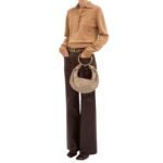 SMALL BRACELET HOBO BAG IN GRAINED LEATHER