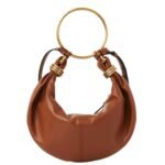 SMALL BRACELET HOBO BAG IN GRAINED LEATHER