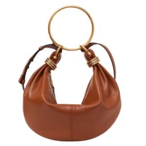 SMALL BRACELET HOBO BAG IN GRAINED LEATHER