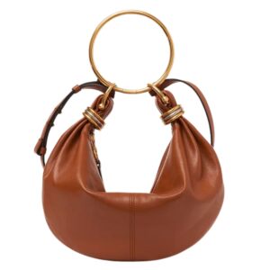 SMALL BRACELET HOBO BAG IN GRAINED LEATHER