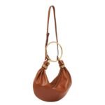 SMALL BRACELET HOBO BAG IN GRAINED LEATHER