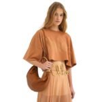 SMALL BRACELET HOBO BAG IN GRAINED LEATHER