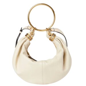 SMALL BRACELET HOBO BAG IN GRAINED LEATHER