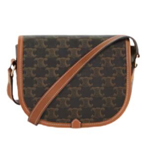 MEDIUM FOLCO BAG IN TRIOMPHE CANVAS AND CALFSKIN