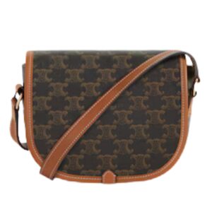 MEDIUM FOLCO BAG IN TRIOMPHE CANVAS AND CALFSKIN