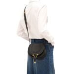 SMALL MARCIE SADDLE BAG IN GRAINED LEATHER