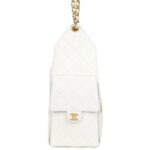 CHANEL MEDIUM 25 HOBO BAG WHITE CAVIAR ANTIQUE GOLD HARDWARE