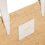 MEDIUM SUPPLE CELINE CLASSIC PANIER IN RAFFIA AND CALFSKIN