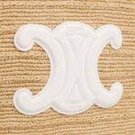 MEDIUM SUPPLE CELINE CLASSIC PANIER IN RAFFIA AND CALFSKIN