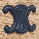 MEDIUM SUPPLE CELINE CLASSIC PANIER IN RAFFIA AND CALFSKIN