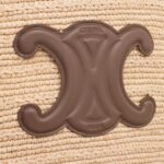 MEDIUM SUPPLE CELINE CLASSIC PANIER IN RAFFIA AND CALFSKIN