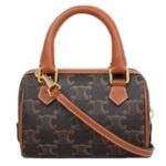 MINI BOSTON IN TRIOMPHE CANVAS AND CALFSKIN