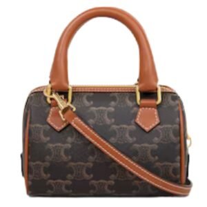 MINI BOSTON IN TRIOMPHE CANVAS AND CALFSKIN