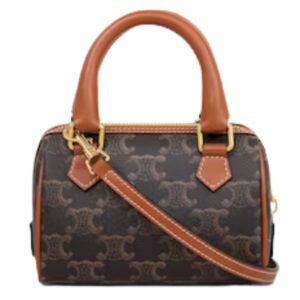 MINI BOSTON IN TRIOMPHE CANVAS AND CALFSKIN