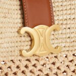 SMALL LOUISE BUCKET IN RAFFIA AND CALFSKIN