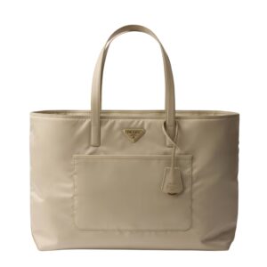 PRADA RE EDITION 1978 LARGE RE NYLON AND SAFFIANO LEATHER TOTE BAG