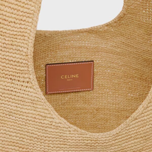 CELINE CLASSIC PANIER SHOPPER CABAS IN RAFFIA AND CALFSKIN