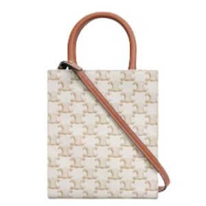 MINI VERTICAL CABAS IN TRIOMPHE CANVAS WITH CELINE PRINT