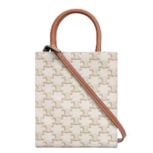 MINI VERTICAL CABAS IN TRIOMPHE CANVAS WITH CELINE PRINT
